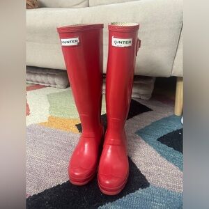 Hunter Red Tall Rainboots